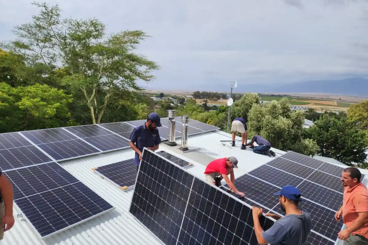 Solar panels supplied and installed by WJ Cotter Electrical in the Western Cape