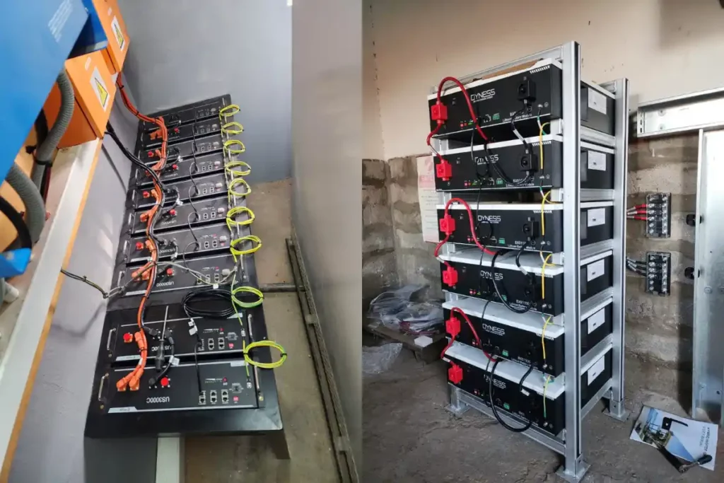 Solar and inverter batteries installed by WJ Cotter Electrical for backup power systems
