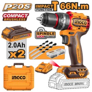 Brushless Cordless 66Nm Impact Drill Kit